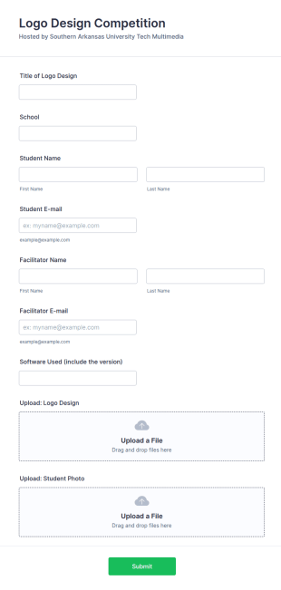 Logo Design Competition Form Template