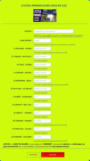 Lystea Pronos Euro 2021 #2
