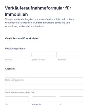 Makler Verkäufer Informationsformular