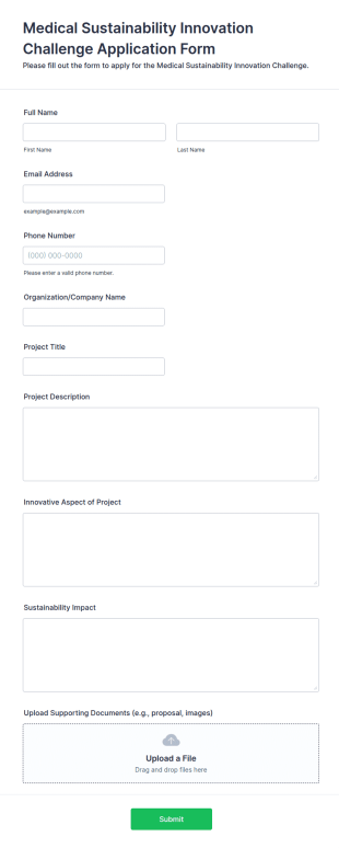 Medical Sustainability Innovation Challenge Application Form Template