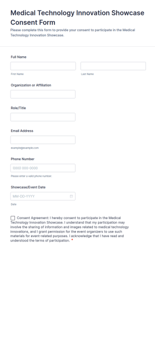 Medical Technology Innovation Showcase Consent Form Template