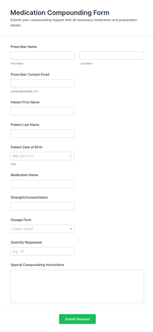Medication Compounding Form Template