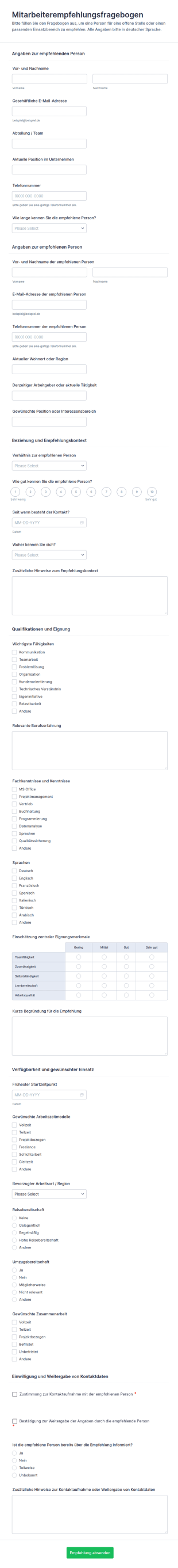 Mitarbeiterempfehlungsumfrage