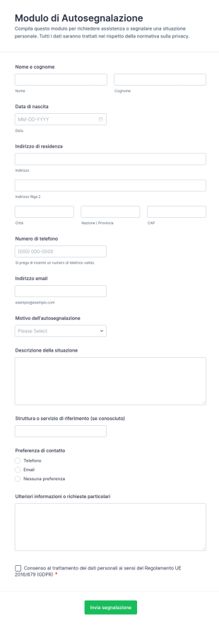 Modulo Di Autosegnalazione