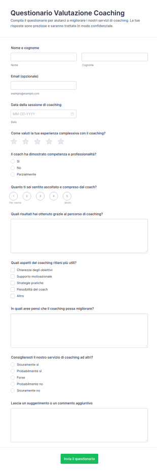 Modulo Di Feedback Sulla Formazione