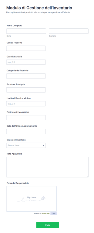 Modulo Di Gestione Dell'Inventario