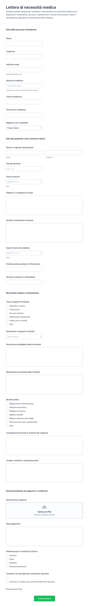Modulo Di Necessità Medica
