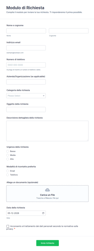 Modulo Di Richiesta