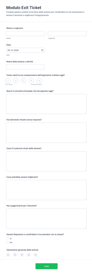 Modulo Exit Ticket