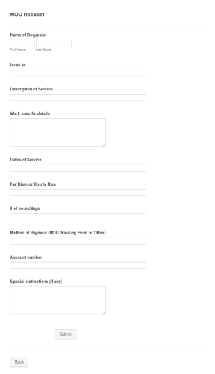 MOU Request Form Template