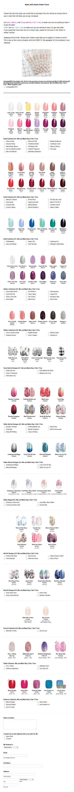 Nails With Ashie Order Form Template