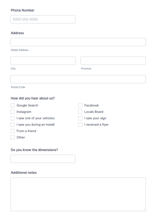 New Client Intro Form Template