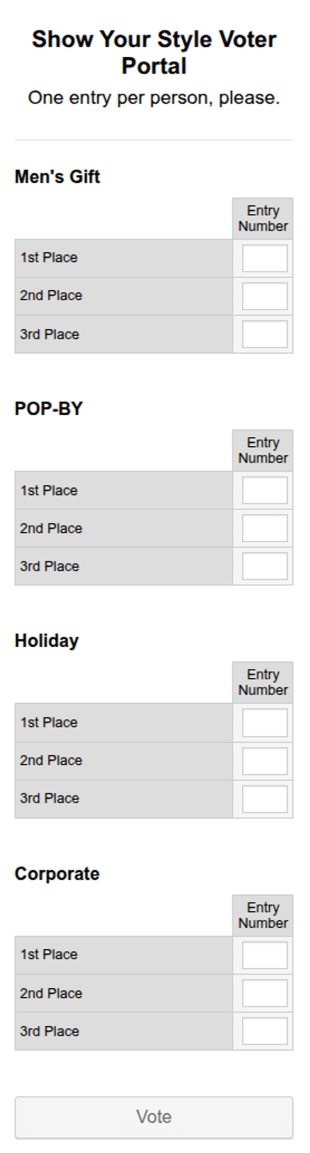 Style Voting Form Template