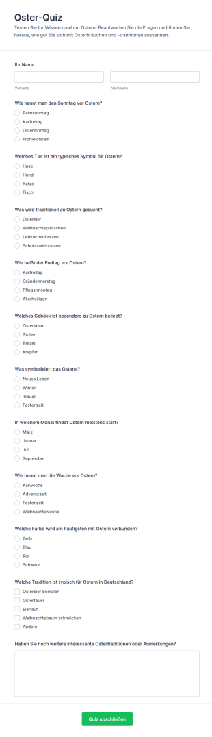 Oster Quiz