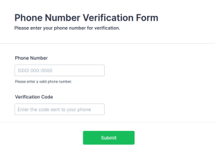 Phone Number Verification Form Template