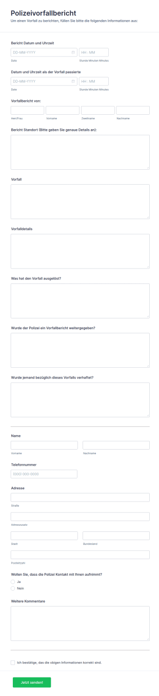 Polizeivorfallbericht