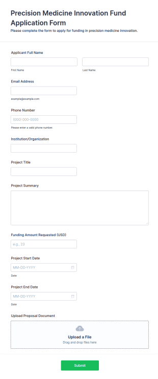 Precision Medicine Innovation Fund Application Form Template