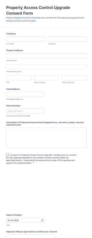Property Access Control Upgrade Consent Form Template