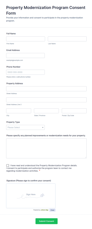 Property Modernization Program Consent Form Template