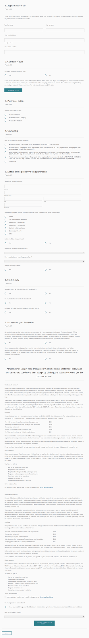 Real Estate Purchase Form Template