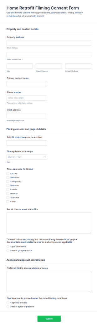 Residential Retrofit Media Consent Form Template
