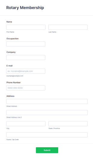 Rotary Membership Form Template