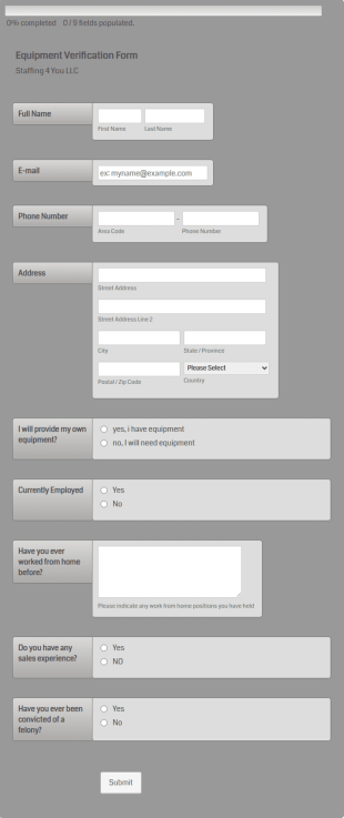 Sales Person Job Application Form Template