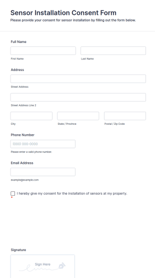 Sensor Installation Consent Form Template