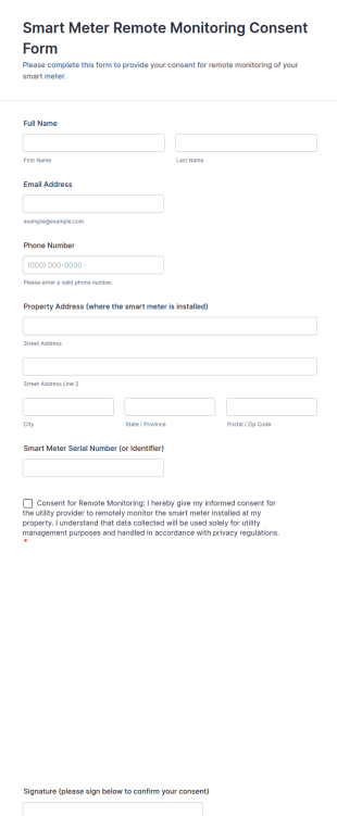 Smart Meter Remote Monitoring Consent Form Template
