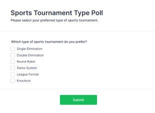 Sports Tournament Type Poll Form Template