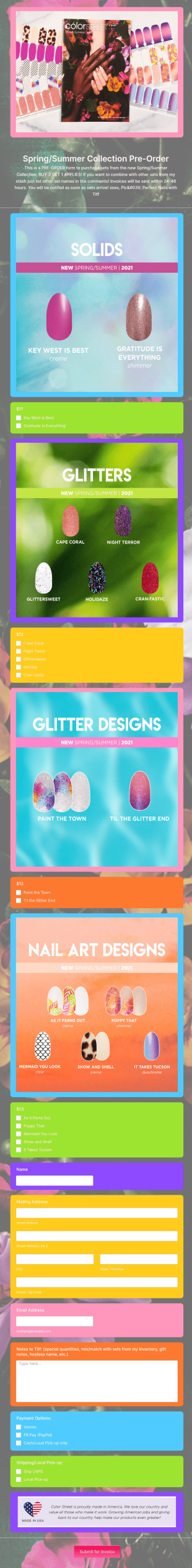 Nail Order Form Tiff
