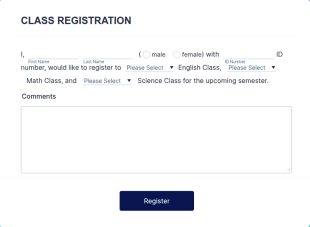 Student Enrollment Form Template