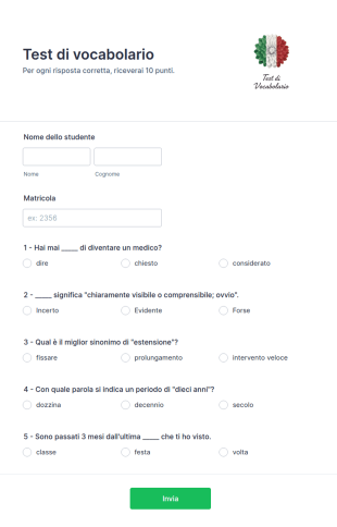 Test Di Vocabolario