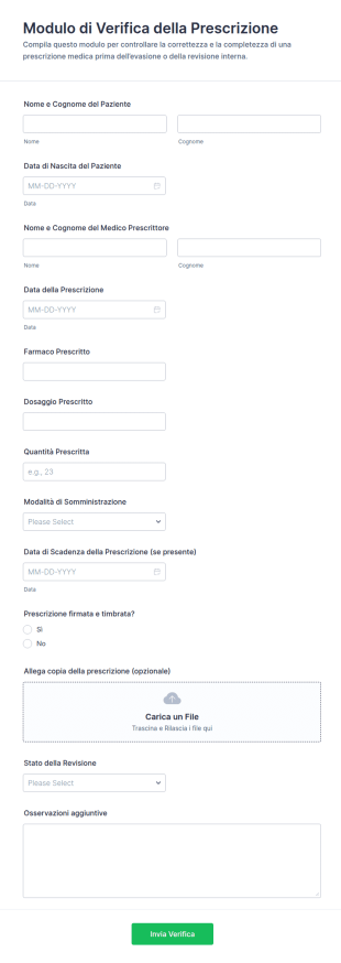 Verifica Prescrizione Form