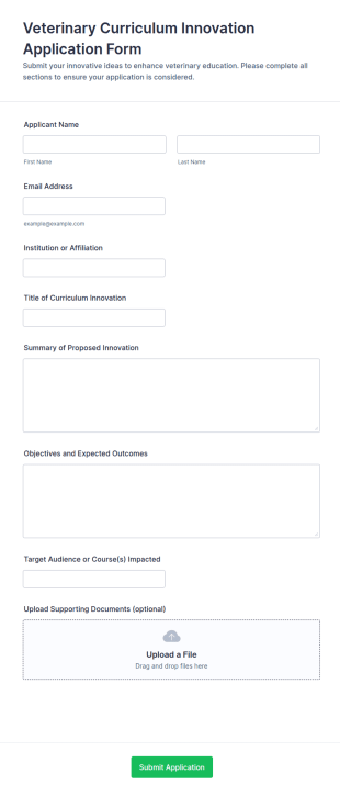 Veterinary Curriculum Innovation Application Form Template