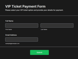 VIP Ticket Payment Form Template