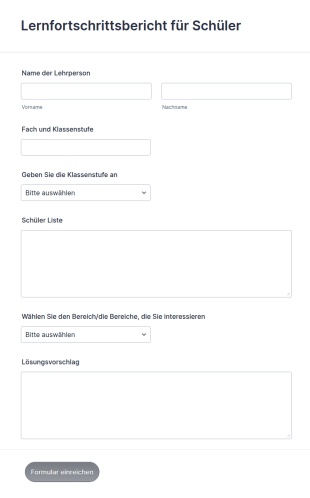 Vorlage Für Einen Lernfortschrittsbericht Für Schüler