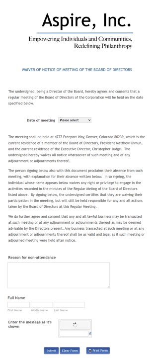 Meeting Attendance Form Template