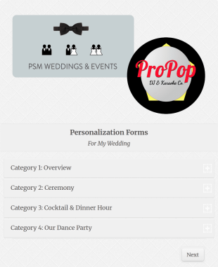 Wedding DJ Planning Forms Form Template