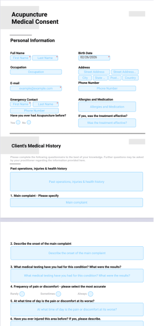 Acupuncture Medical Consent Template - PDF Templates