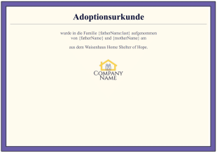 Adoptionsurkunde PDF-Vorlage