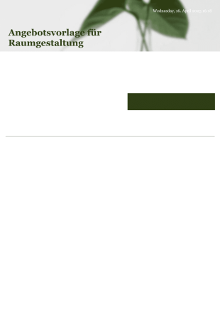 Angebotsvorlage für Raumgestaltung - PDF-Vorlagen