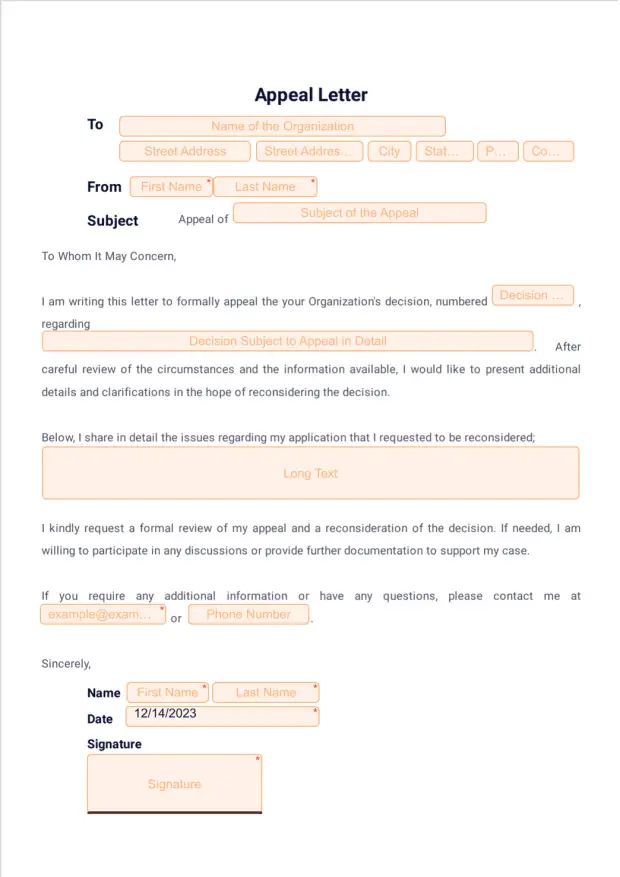 Appeal Letter