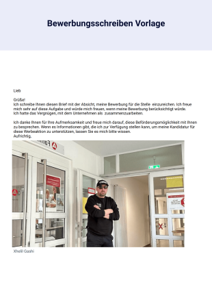 Bewerbung Florian Dom PDF-Vorlage