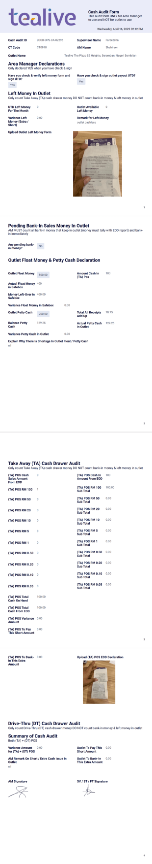 CAF-Report PDF Template
