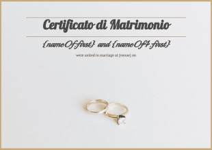 certificato matrimonio Template PDF