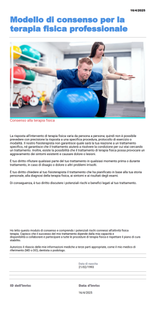 Consenso alla terapia online Template PDF