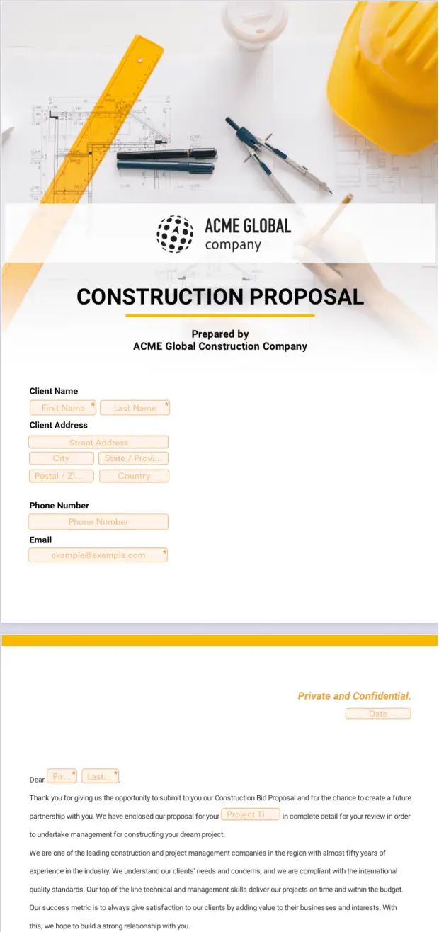 Construction Proposal Template