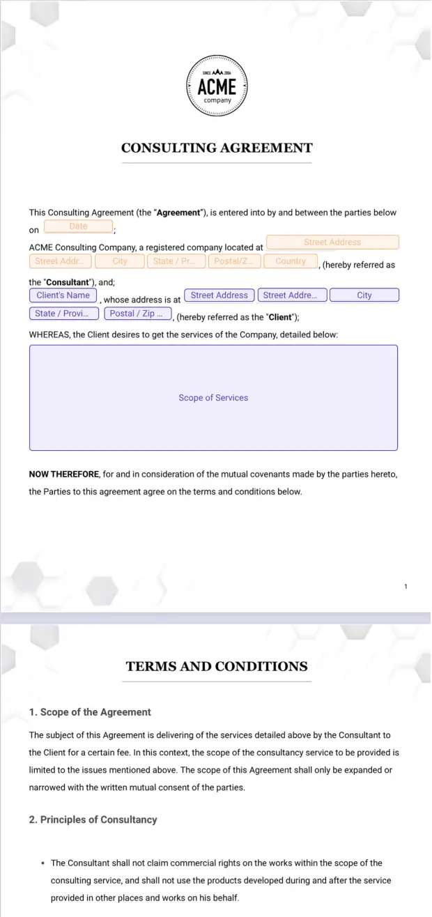 Consulting Agreement Template