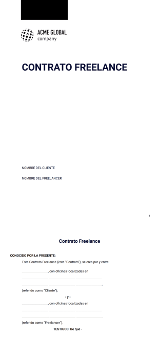 Contrato Freelance Plantilla - Plantillas PDF